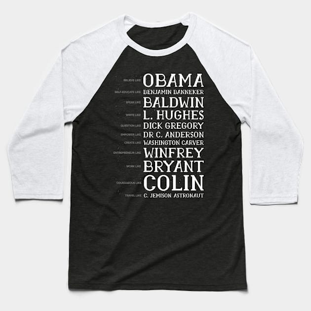 Black History Month BLM Obama Gift Baseball T-Shirt by qwertydesigns